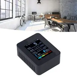 Produktbild: Luftqualitätsmonitor, CO2-Detektor Schwarzer CO2-Kohlendioxid-Detektor LCD TVOC HCHO Temperatur Luftfeuchtigkeit Luftqualitätsmonitor CO2-Monitor für Growzelte, Weinkeller, Häuser