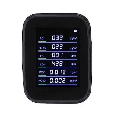 Produktbild: Luftqualitätsmonitor, Luftqualitätsmonitor, 1 Multifunktionaler CO2-Detektor, Temperatur- und Luftfeuchtigkeitsmonitor, Genauer Tester für Luft, Innenluftqualitätsmessgeräte