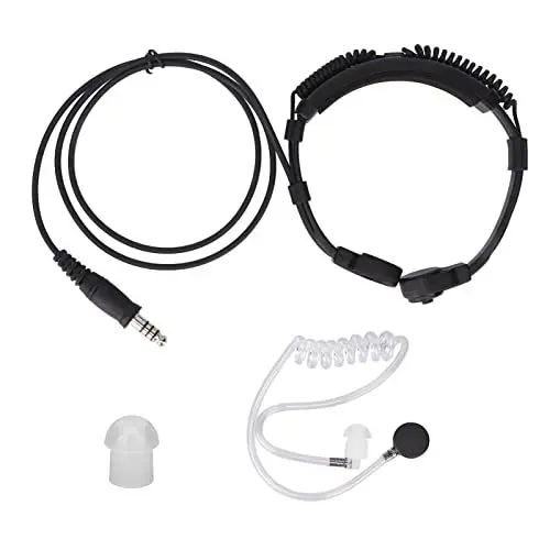 Produktbild: Luftschlauch-Ohrhörer, Einziehbares Halsmikrofon-Headset, Ergonomischer Doppelmikrofon-Transponder, Geräuschbeständig, Professionelle Akustische Ohrschlaufen, Strapazierfähig für Walkie-Talkies