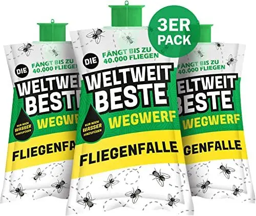 Produktbild: Luigi's Die Beste Fliegenfalle der Welt, von Schluss mit nervigen Fliegen | Fliegenfallen für den Außenbereich | Ideal für Bauernhöfe, Campingplätze, Müllcontainer-Stellflächen, etc.