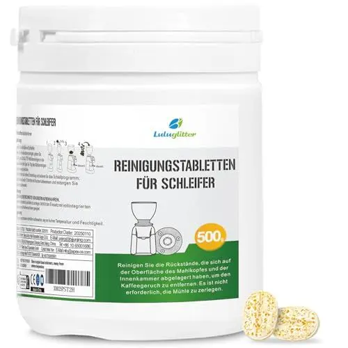 Produktbild: LULUGLITTER Kaffeemühlen-Reinigungstabletten, natürlich, lebensmittelecht, 500 g, Kaffeemühlen-Reiniger für den Heimgebrauch, kompatibel mit Baratza, Oxo, Breville