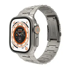 Produktbild: LULULOOK Titan Armband Kompatibel mit Apple Watch Ultra 2/Ultra 49mm, Prämie Titanium Grad 2 Ersatzarmbänder für iWatch Ultra Armband (Titan)