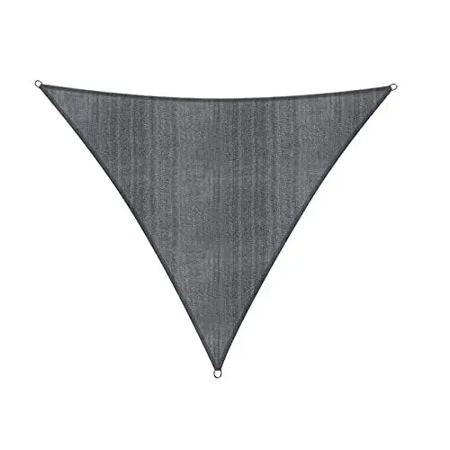 Produktbild: Lumaland Sonnensegel Dreieck | 3 x 3 x 3 Meter Wetterbeständiger Sonnenschutz inkl. Befestigungsseile | Terrasse, Garten & Balkon Schattenspender mit UV-Schutz (Dunkelgrau)