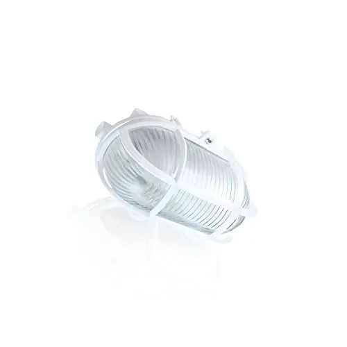 Produktbild: Lumare Kellerlampe LED Ovalleuchte | Kellerleuchte | IP54 Feuchtraumleuchte LED | E27, 7W, 600 Lumen, 230V, 2700K Warmweiß, 200° Kellerlicht | Garagenleuchte und Mehr | Inklusive Glühbirne