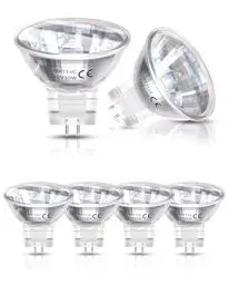 Produktbild: LumiGo MR11 35W 12V Halogenbirnen, Dimmbare GU4 Bi-Pin Sockel Scheinwerferbirne mit Glasabdeckung Warmweiß 2800K 35MM Durchmesser MR11 Reflektorlampe für Akzent-Landschaftsbeleuchtung, 6 Stück