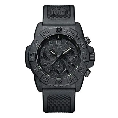 Produktbild: Luminox Navy SEAL Blackout XS.3581.BO Herrenuhr 45mm - Taucheruhr in Schwarz mit Datumsanzeige Chronograph 200m wasserdicht