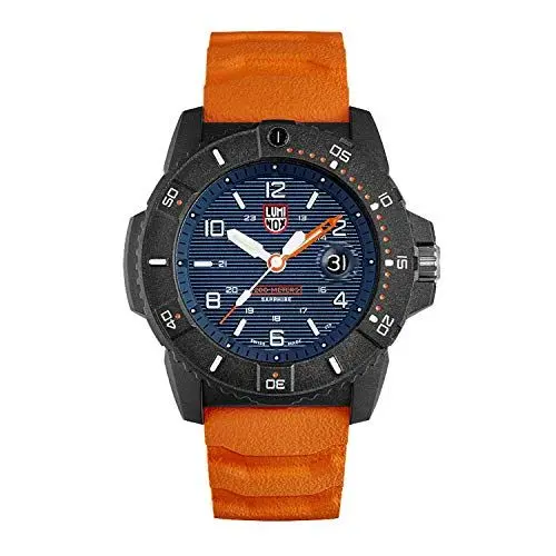 Produktbild: Luminox Navy SEAL XS.3603 Herrenuhr 45mm - Taucheruhr in Orange/Blau mit Datumsanzeige 200m wasserdicht Saphirglas
