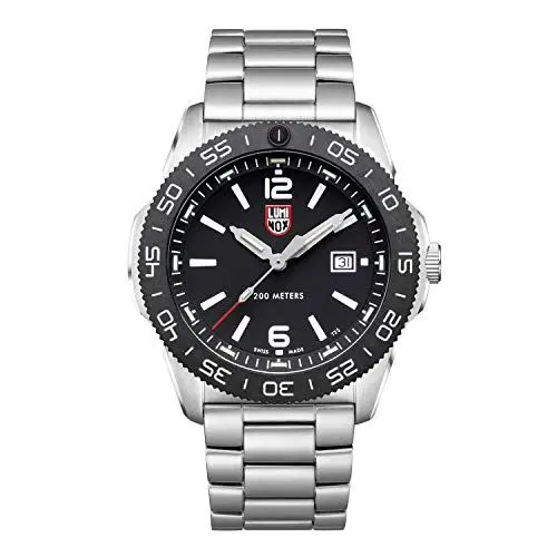 Produktbild: Luminox Pacific Diver XS.3122 Herrenuhr 44mm - Taucheruhr in Silber/Schwarz mit Datumsanzeige 200m wasserdicht Saphirglas