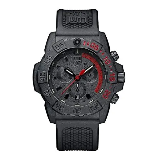 Produktbild: Luminox - Navy SEAL XS.3581.EY - Herrenuhr 45mm - Taucheruhr in Schwarz mit Datumsanzeige Chronograph - 200m Wasserdicht - Herren Uhr - Hergestellt in der Schweiz