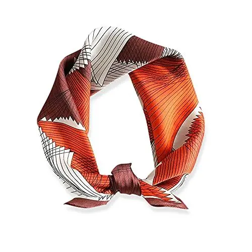 Produktbild: LumiSyne Mode Seidenschal Damen Geometriemuster Quadratischer Schal Weiche Warmer Satin Geschäfts Freizeit Stil Kopftuch Dekoration Bandana Haarband Frühling Herbst