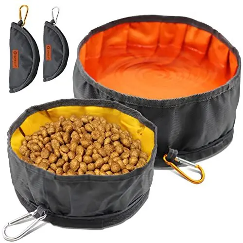 Produktbild: LumoLeaf Reisenapf Hund Tragbar 2 Stück, 2L Große Trinknapf Hund für unterwegs Faltbarer Leicht Fressnapf Wassernapf für Hunde Haustiere (2L+2,4L)