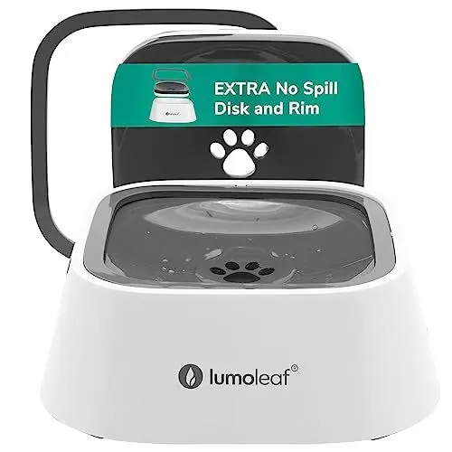 Produktbild: LumoLeaf Wassernapf für Hunde, 1L, Anti-Schwapp Fressnapf Hund Unterwegs, Kein Verschütten Auslaufsicher Auto Reise Trinknapf Wasserspender für Katzen Haustiere (Grau Doppelte Schwimmende Platte)