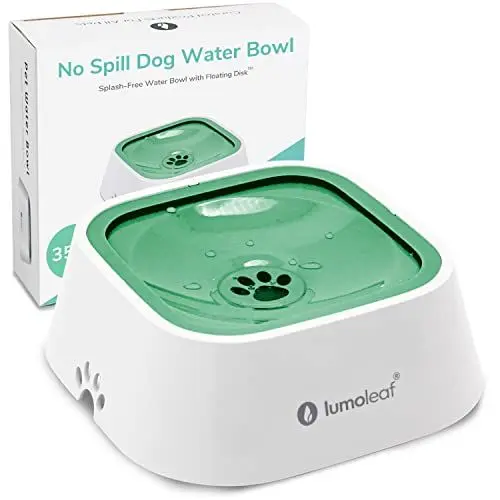 Produktbild: LumoLeaf Wassernapf für Hunde Ohne Sabbern, 1L, Anti-Schwapp Fressnapf Hund Spritzschutz, No Spill Auslaufsicher Trinknapf Auto Reise Wasserspender für Katzen Haustiere (Grün 1L)