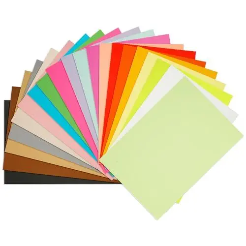 Produktbild: Lunaana 200 Blatt Buntes Papier A4, Bastelpapier Bunt, 20 Farben, 70 g/m², Faltpapier Bunt, Origami Papier Zweiseitig für DIY Origami, Schule, Bastelaktivitäten