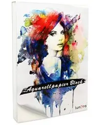 Produktbild: lunera premium Aquarellpapier 300g DIN A4 mit 45 Blatt naturweiß, kaltgepresst & geleimt, Watercolor Paper Pad I Aquarellblock für Aquarell, Zeichnen und Lettering