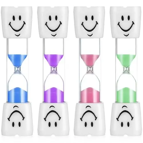 Produktbild: Lunriwis 4 Stück Sanduhr Timer 3 Minuten Sanduhren Für Kinder Countdown Sanduhr Zähneputzen Kinder Berechnung für Kinder zähneputzen,Spiele,Kochen,Büro