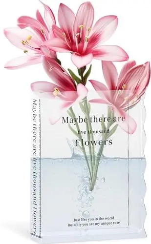Produktbild: Lunriwis Book Vase,Vase Buchform,Klare Buchvase,Acryl Buchvase für Blumen,Modern Home Decoration Vase,Büro,Schlafzimmer,Wohnzimmer,Esstisch