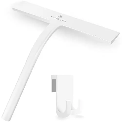 Produktbild: Lunriwis Duschabzieher, Silikon Duschwischer mit Wandaufhänger ohne Bohren Abzieher Dusche Badezimmer Fensterabzieher für Duschtüren,Fenster, Autoscheiben, Fliesen, Glas Reinigung