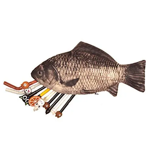 Produktbild: LUOEM Fisch Federmäppchen, Karpfen Fischförmiges Federmäppchen, Karpfen Make-up Tasche Geldbörse mit Reißverschluss für Stifte, Schreibwaren und Kosmetik