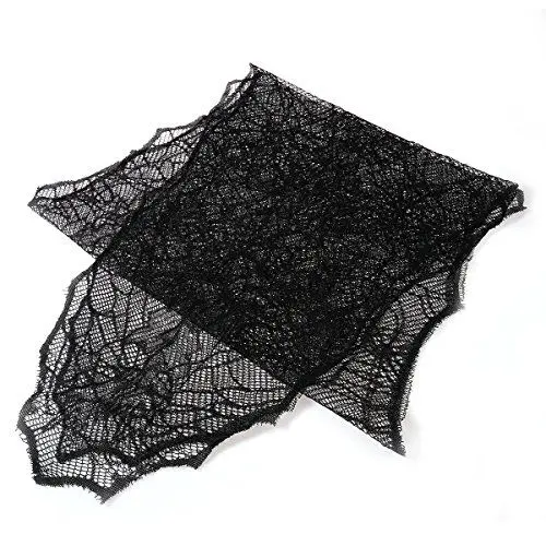 Produktbild: Halloween Tischläufer Tischdecke Spider Web Blätter Creepy Tischdecke Stoff für Halloween Dekorationen (schwarz)