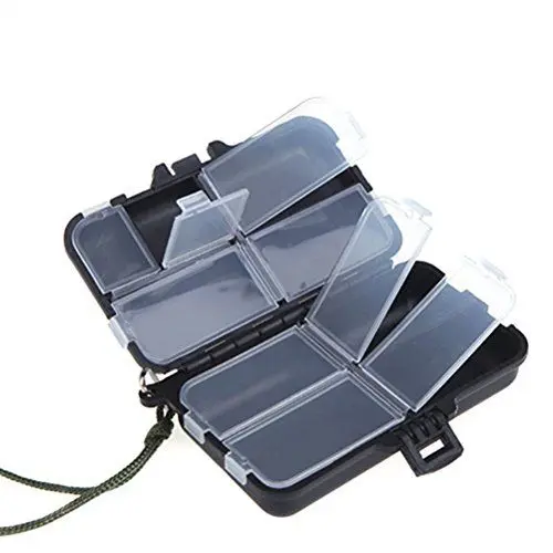 Produktbild: LUOEM Angelkoffer FüR ZubehöR - Kunststoff KöDerbox Mit 9 FäChern Schwarz 11.5 X 7 X 3 Cm Ideal FüR Angeln Und Outdoor-AktivitäTen