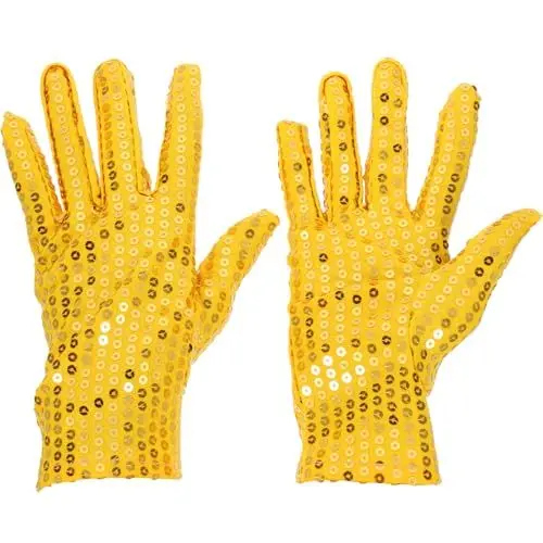 Produktbild: LUOEM Kostüm Handschuhe Pailletten für Erwachsene Handgelenk Länge Handschuhe 1 Paar (Gold)