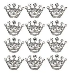 Produktbild: LUOEM Krone Brosche Pin Kristall Broschen Schals Schnalle Kragen Pin Corsage Bouquet Kit Hochzeit Party Brosche Pin 12PCS (Silber)