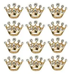 Produktbild: LUOEM Krone Brosche Pin Kristall Broschen Schals Wölbung Kragen Pin Corsage Bouquet Kit Hochzeitsfeier Brosche Pin 12PCS