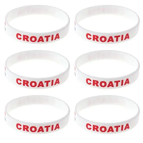 Produktbild: LUOEM Silikon Armbänder WM Flagge Fahne Kroatien Land Armband Fanartikel Fussball 2022 WM 6 Stücke Croatia
