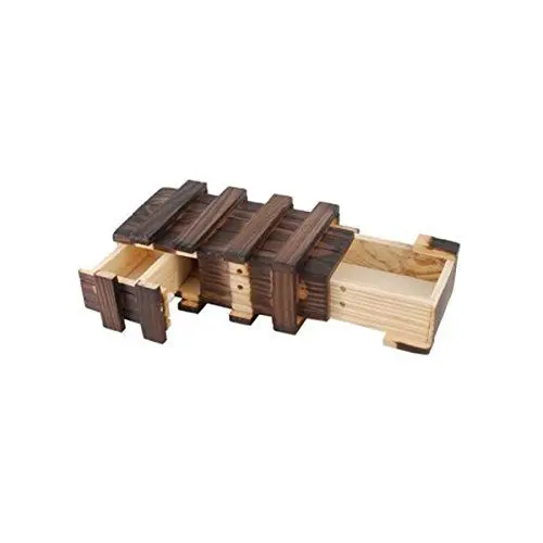 Produktbild: LUOEM Rustikale Magische Holzbox mit Extra Sicher Geheimfach, 15,3 x 8,7 x 5,4 cm, 1 Stück