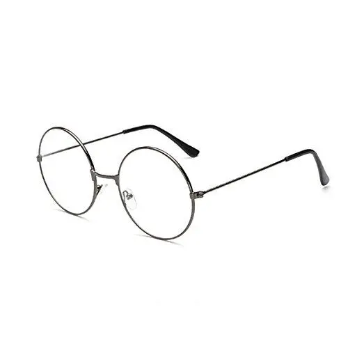 Produktbild: LUOEM Unisex Retro Runde Brillen Klare Linse Gläser Ultra Light für Santa Claus und Harry Potter Cosplay (Gun-Farbe)