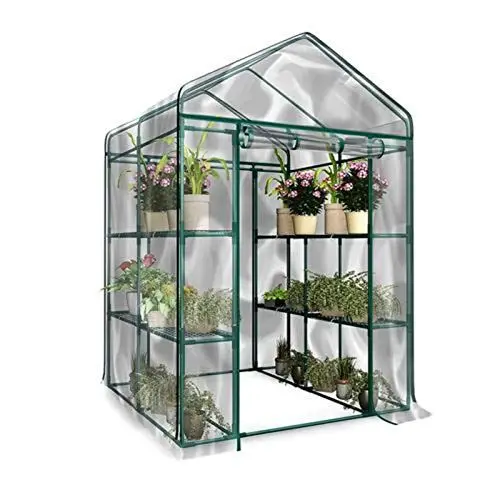 Produktbild: Luoji Gewächshaus, Foliengewächshaus Winterfest, PVC wasserdichte Anti-UV Gewächshausabdeckung Tomatengewächshaus, Gartenhaus Garten Folien Gewächshaus Für Tomaten Gemüse Obst Blumen, (Ohne)