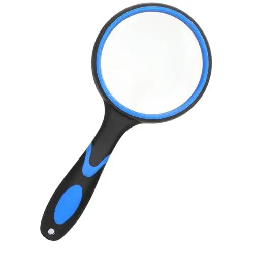 Produktbild: Lupe 75 MM Leselupe Handlupe Magnifying Glass Juwelierlupe für Senioren Kinder Juwelier Hobbybeobachtung Insekten Zeitungen Hochwertiges Objektiv:Lupe besteht aus hochwertigem Glas, ist dick und hocht