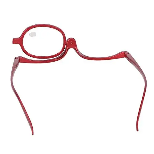 Produktbild: Pongnas Lupen-Make-up-Brille, Drehbare, Modische Augen-Make-up-Brille mit Einer Linse für Frauen (rot)(+2,50)