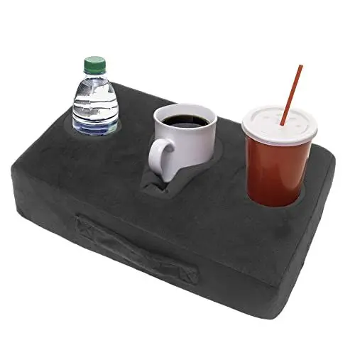Produktbild: Gugxiom Couch Cup Holder Getränkehalter, Bezug Abnehmbarer Couch-Becherhalter Verhindert das Verschütten von Getränken, Sofatablett für Couch Boden Bett Auto Anhänger Park Strand