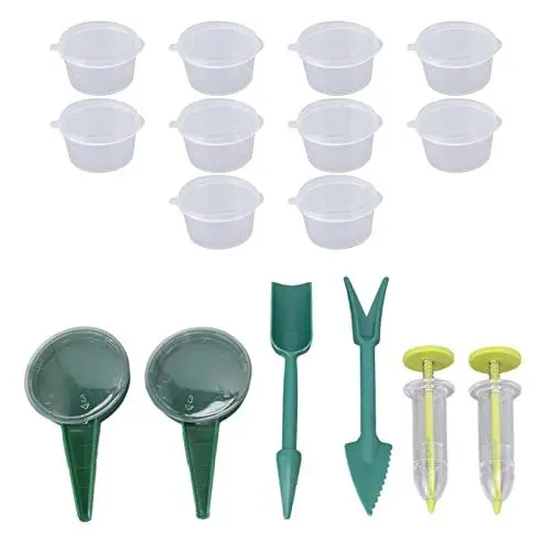Produktbild: Luqeeg Mini-Saatgut-Dispenser, Wählscheiben-Saatgutstreuer Einstellbarer 5-Gang-Saatgutverteiler Handgeführte Sämaschine Saatgutstreuer für Karotten, Salat und Spinatsaatgut