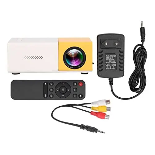 Produktbild: Luqeeg Mini Projektor. HD 1080P Mobiler Gleicher Bildschirm tragbar Beamer, LED Pico Outdoor Filmprojektor, Heimkino Beamer mit Lautsprechern, HDMI USB Schnittstellen Fernbedienung Unterstützt 23(EU)