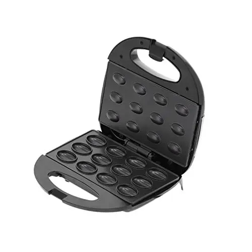 Produktbild: Luqeeg Nutty Cookie Maker, 12-Loch-Form-Skille, Haselnusskuchen-Brotbackmaschine Elektrisches Antihaft-Ei-Waffeleisen Toaster Backen Frühstück Pfanne Ofen Herstellung für Walnuss-Plätzchen-Gebäck