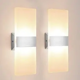 Produktbild: Lureshine 2 Stück Wandleuchte Innen 12W Acry LED Wandlampe 29cm Moderne Warmweiß 3000K für Flur Wohnzimmer Schlafzimmer und Andere Innenszenen