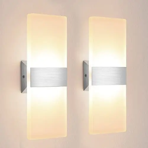 Produktbild: Lureshine 2 Stück Wandleuchte Innen 12W Acry LED Wandlampe 29cm Moderne Warmweiß 3000K für Flur Wohnzimmer Schlafzimmer und Andere Innenszenen
