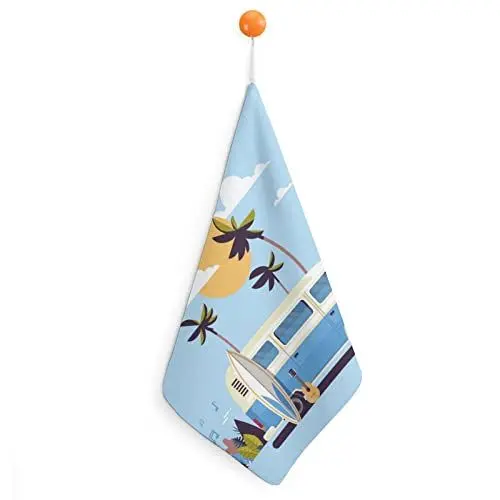 Produktbild: Lurnise Handtuch Bus Blau Handtücher Geschirrtuch Lanyard Design Für Badezimmer Küche Sport