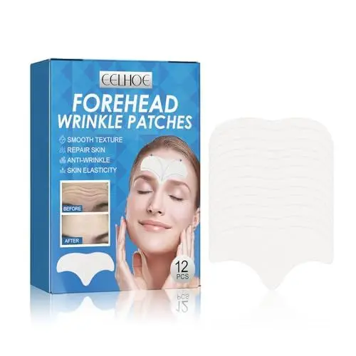 Produktbild: LURNODY 12 Stück Stirn Pads Gegen Falten Stirnfalten Glätten Gesichtstape Gegen Falten, Zur Glättung Feiner Linien Und Fältchen Sowie Zur Wiederherstellung Der Hautfeuchtigkeit