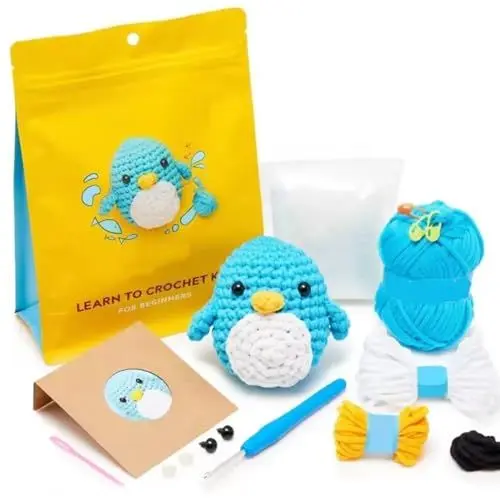 Produktbild: LURNODY Häkelset für Anfänger, Häkelnadel Set, Tier Häkelpaket, DIY Handwerkskunst mit Häkelnadeln, Stricken für Anfänger Set für Erwachsene Und Kinder für Rucksack Schlüsselanhänger Kleine Anhänger
