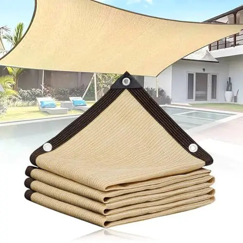 Produktbild: LURNODY Shade Nets Schattiernetz Mit ösen 2×3Meter Rechteckige Sonnensegel, Geeignet Zur Beschattung/Wärmeisolierung/Uv-Schutz In Gärten, Innenhöfen, Gewächshäusern, Pools Und Anderen Szenen (Beige)
