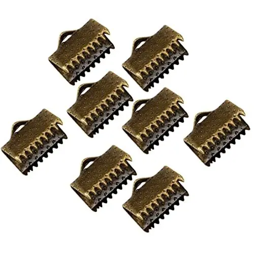 Produktbild: Lurrose 1 cm Strukturierte Metallverschlussverschlüsse Schmuckkordel-endschnallen Reißverschlussclips Schnallen für Chokerhalsketten-armbänder