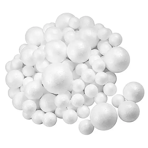Produktbild: Lurrose 100st Weiße Schaumstoffkugel Schaumstoffkugeln Zum Basteln Hochzeitsdekorationen Schaumkugeln Hut Steht Display Schaumstoffkugeln Basteln Bälle DIY-Kits Spiral- Karte Einführen