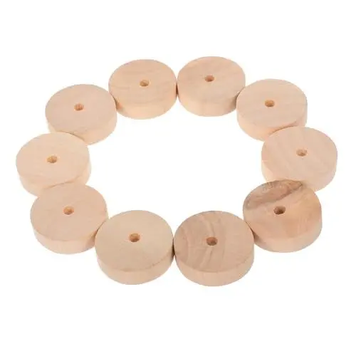 Produktbild: Lurrose 10 Stück Miniatur-autoräder Aus Holz Robustes Bastelzubehör Für Kinder Holzspielzeugzubehör