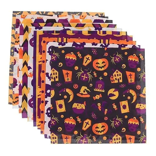 Produktbild: Lurrose 10 Blätter Halloween-Tuch-Set Dekoratives Halloween-Patchwork Halloween-nähtuch Patchwork Zum Thema Halloween Halloween-stoffmaterial Kürbis-Patchwork-Stoff Polyester Baumwolle