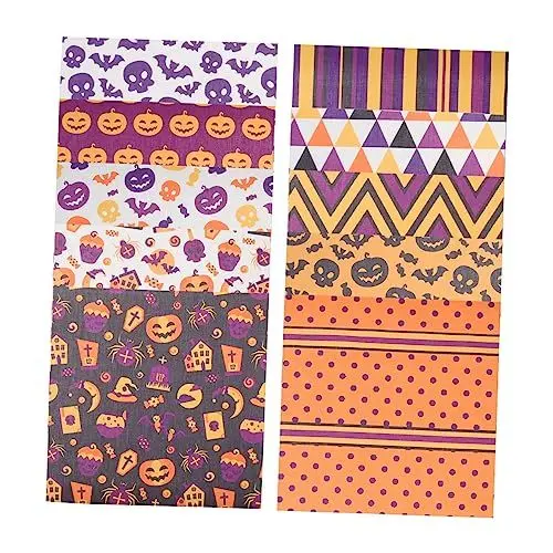 Produktbild: Lurrose Halloween-Stil 10 Blätter Nähtücher Dekorativer Patchworkstoff Halloween-krähen-