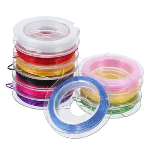 Produktbild: Lurrose Schnur Zur Schmuckherstellung in Großen Mengen 10 Rollen 0 8 Mm Flach Elastischer Faden Für Armbänder Halsketten Bastelbedarf